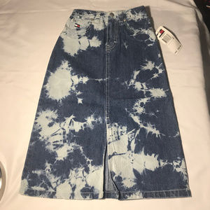 Tommy Hilfiger tie dye denim skirt girls 6 NWT
